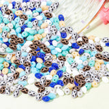 800Pcs 8 Colors 2-Hole Seed Beads, Czech Glass Beads, Mixed Color, 5x3.5x2.5~3mm, Hole: 0.5mm, 100Pcs/color