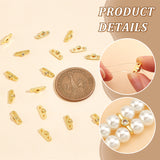 20Pcs Brass Pave Clear Cubic Zirconia Connector Charms, Oval Links, Golden, 4x10.5x3mm, Hole: 1.5mm
