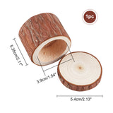 Cedarwood Board Engraved Box, for Ring Jewelry Boxes, Round, Sienna, 5.4x5.35cm