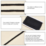 Polyester Braided Lace Trim, Sewing Centipede Lace Ribbon, for Clothes Accessories and Curtains Accessories, Black, 1/4 inch(8mm), about 27.34 Yards(25m)/Card