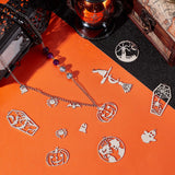 20Pcs 10 Style 201 Stainless Steel Laser Cut Pendants, Spider & Bat & Pumpkin Jack-O'-Lantern, Stainless Steel Color, 7.9~57x10.1~33x1mm, Hole: 1~1.5mm, 2pcs/style