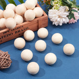 Natural Wooden Round Ball, DIY Decorative Wood Crafting Balls, Unfinished Wood Sphere, No Hole/Undrilled, Undyed, Antique White, 29~30mm, about 28~30pcs/box