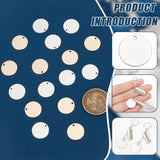 24Pcs 2 Colors Brass Pendants, Long-Lasting Plated, Flat Round Charms, Golden & Silver, 16x1mm, Hole: 1.5mm, 12pcs/color