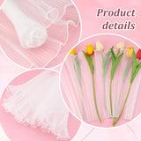 Wrinkled Wavy Polyester Flower Bouquets Wrapping Packaging, Suitable for Valentine's Day Gift Giving Decoration, White, 275~280mm, 4m/bag