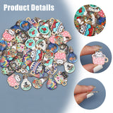 50Pcs 10 Style Alloy Enamel Pendants, Golden, Tea Cup & Bulb, Mixed Patterns, 20~25x15~22.5x1.5mm, Hole: 1.6mm, 5pcs/style