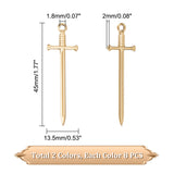 16Pcs 2 Colors 201 Stainless Steel Pendants, Sword Charm, Golden & Stainless Steel Color, 45x13.5x2mm, Hole: 1.8mm, 8pcs/color