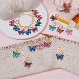 DIY Butterfly Pendant Decoration Making Kit, Including Alloy Enamel Pendants, Brass Hoop Earring Findings, Mixed Color, 21Pcs/box