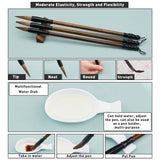 Writing Tool, with Gridded Magic Cloth Water-Writing, Spoon Shape Ink Tray Containers and Chinese Calligraphy Brushes Pen, White, 43x33x0.01cm