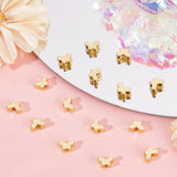 50Pcs Brass Beads, Long-Lasting Plated, Butterfly, Real 18K Gold Plated, 5x7x3mm, Hole: 1.2mm