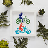 2Pcs 2 Styles PET Hollow Out Drawing Painting Stencils, for DIY Scrapbook, Photo Album, Motorbike, 300x300mm, 1pc/style