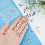 10Pcs 2 Colors 304 Stainless Steel Beads, Anchor, Golden & Stainless Steel Color, 14.5x14x3mm, Hole: 1.8mm, 5pcs/color