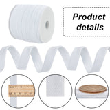 Flat Polyester Soft Drawstring Rope Replacement, Drawstring Cord, for Coats, Pants, Shorts, with 1pc Plastic Spool, White, 8.7x1.3mm, about 27.34 Yards(25m)/Roll