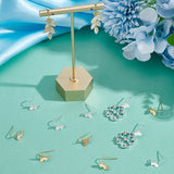 32Pcs 2 Colors Brass Butterfly Earring Hooks, with Vertical Loop, Golden & Silver, 15.5mm, Hole: 2mm, Pin: 0.5mm, 16Pcs/color
