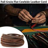 Flat Cowhide Leather Jewelry Cord, Jewelry DIY Making Material, Saddle Brown, 4x2mm