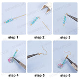 DIY Flower Dangle Earring Making Kits, Including Glass Beads, Acrylic & 304 Stainless Steel & Iron Pendants, Brass Beads & Chains & Earring Hooks, Iron Findings, Mixed Color, 12x13x3mm, Hole: 1.2mm, 4 colors, 10pcs/color, 40pcs/box