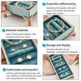 Beach Velvet Jewelry Presentation Tray, Jewelry Display Organizer Holder for Ring, Bracelet, Earring Showing, Medium Aquamarine, 21.8x11.9x5.4cm