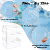 Square Acrylic Storage Boxes, Gift Case, Clear, 13x12x6cm, Inner Diameter: 12.6x11.6cm