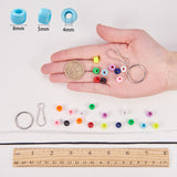 DIY Keychain Making, with Resin Large Hole Beads, Iron Key Clasp Finding and Polyester Cord, Mixed Color, 14x10.8x3cm