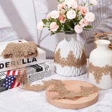 Lace Tirm Ribbon, for Clothing Accessories, Floral Pattern, Tan, 2-5/8 inch(68mm)