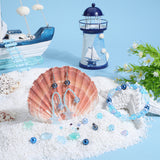 DIY Beads Jewelry Making Finding Kit, Including Glass & Round Seed Beads, Fish & Imitation Pearl & Starfish, Blue, 1362Pcs/box