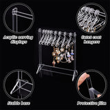 Transparent Acrylic Earring Display Stands, Holds Up to 8 Pairs, Coat Hanger Shape Dangle Earring Organizer Holder, Tabletop Decoration, Clear, Finish Product: 5.9x14x15.4cm, about 12pcs/set
