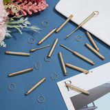 Iron Portable Incense Ash Spoons, Mini Keychain Tool Supplies, Golden, 7.45cm, 1.15x0.06cm, 2pcs/set, 24 sets/box