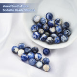 2 Strands Natural South Africa Sodalite Beads Strands, Round, 8mm, Hole: 1mm, about 45~50pcs/strand, 15.67''(39.8cm)