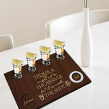 Wood Shot Glasses Tray, Wine Cup Holder, Rectangle, Maguey, 200x300x12.5mm