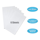 6 Sheets Ceramic Fiber Fireproof Paper, DIY Glass Fusing Auxiliary Accessories, for Microware Kiln, Rectangle, White, 61.5x30.5x0.13cm