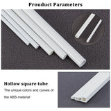 40Pcs 10 Style ABS Plastic Hollow Tubes, DIY Handmade Sand Table Material Model Building, Square & Round, White, 300x3~8mm, Hole: 2~7mm, 4pcs/style