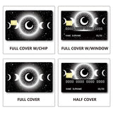 Rectangle PVC Plastic Waterproof Card Stickers, Self-adhesion Card Skin for Bank Card Decor, Moon, 186.3x137.3mm