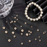 150Pcs 5 Style Brass Beads, Cadmium Free & Lead Free, Flat Round, Golden, 3~7.8x1.5~2mm, Hole: 1.2~2mm, 30pcs/style