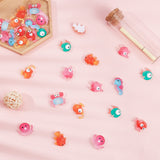 Translucent Frosted Resin Cabochons, Fish & Sea Horse & Crab, Mixed Color, 32pcs/set