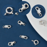 9Pcs 9 Style 925 Sterling Silver Clasps, Spring Ring & Lobster Claw Clasps, Silver, 9~10.5x6x1.5mm, Hole: 1~3mm, 3Pcs/style