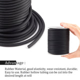 1 Roll PVC Tubular Solid Synthetic Rubber Cord, Wrapped Around White Plastic Spool, No Hole, Black, 4mm, about 16.4 yards(15m)/roll