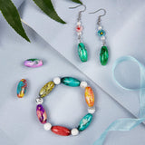 Baking Painted Glass Beads, Oval, Mixed Color, 22x10~10.5mm, Hole: 1mm, 9 colors, 10pcs/color, 90pcs/box