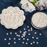 ABS Plastic Imitation Pearl Beads, Round, Creamy White, 8mm, Hole: 2mm