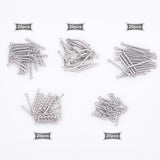 100Pcs 5 Style 304 Stainless Steel Link Connectors, Arch & Twist & Bar, Stainless Steel Color, 20pcs/style