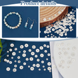 180pcs 3 Styles Brass Spacer Beads, Long-Lasting Plated, Heishi Beads, Disc, Silver, 4~8x0.5mm, Hole: 1.2mm, 60pcs/style