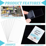 PVC Tag Shelf Label Holders, Price Tag Divider Makers for Store, Supermarket, Library, Office Display, Clear, 6x3x0.025cm