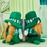 2Pcs 2 Style Saint Patrick's Day Cloth Gnome Faceless Doll, for Home Party Ornaments Decorations, Green, 190x125x80mm, 1pc/style