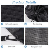 Polyester Drawstring Bags, Windproof Storage Bags for Boat Kayak, Black, 54.5x23.5cm