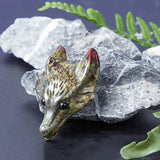 Natural Dragon Blood Pendants, Wolf Head, 37~42x25~30x10~13mm, Hole: 2mm, 1pc/set