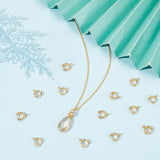 50Pcs Brass Ice Pick Pinch Bails, Leaf, Real 18K Gold Plated, 9.5x7x4mm, Hole: 1.5mm, Pin: 1mm