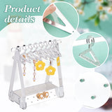 1 Set Coat Hanger Shaped Acrylic Earring Display Stands, Jewelry Organizer Holder for Earring Storage with 8 Mini Hangers, Silver, Finish Product: 15x8.2x15.2cm