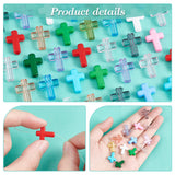 DIY Cross Beads Jewelry Making Finding Kit, Including 210Pcs 14 Style Transparent Plastic & Opaque Acrylic Beads, Mixed Color, 15.5~16x12x4.5mm, Hole: 2mm, 15Pcs/style