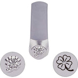 Iron Seal Stamps, Pattern: Clover, Platinum, 65.5x10mm