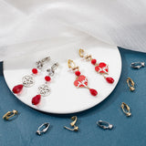 40Pcs 2 Colors Brass Clip-on Earring Converters Findings, for Non-Pierced Ears, Mixed Color, 19x6x9mm, Hole: 1mm, 20Pcs/color