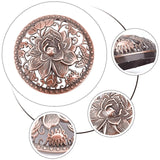 Alloy Incense Burner Cover, Half Round with Lotus, Red Copper, 79x25mm, Inner Diameter: 69mm