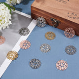 Tibetan Style Filigree Joiners Links, Lead Free, Flower, Mixed Color, 29x1mm, Hole: 1.2mm, 6 colors, 10pcs/color, 60pcs/box